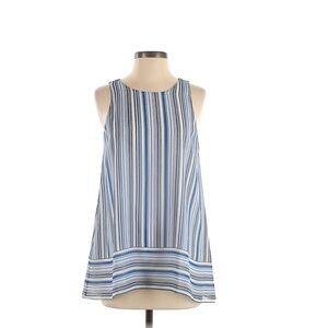 Max Studio Blue and White Striped Tank Top